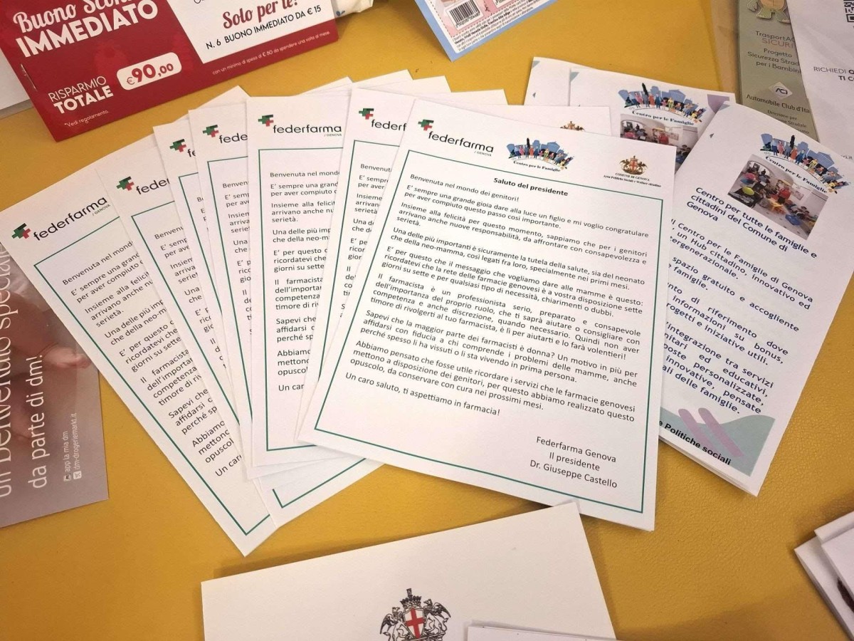 Baby kit in farmacia: a Genova torna l’iniziativa del comune con Federfarma 