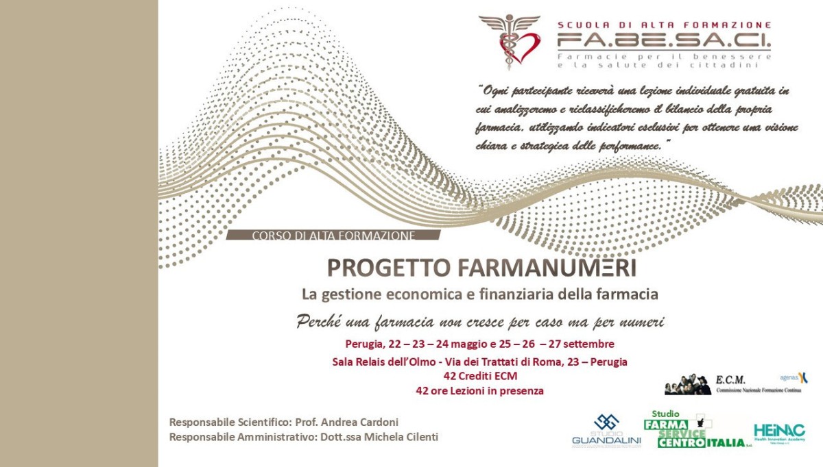 Dalla scuola di Alta formazione FaBeSaCi, il progetto Farmanumeri sulla gestione economica della farmacia