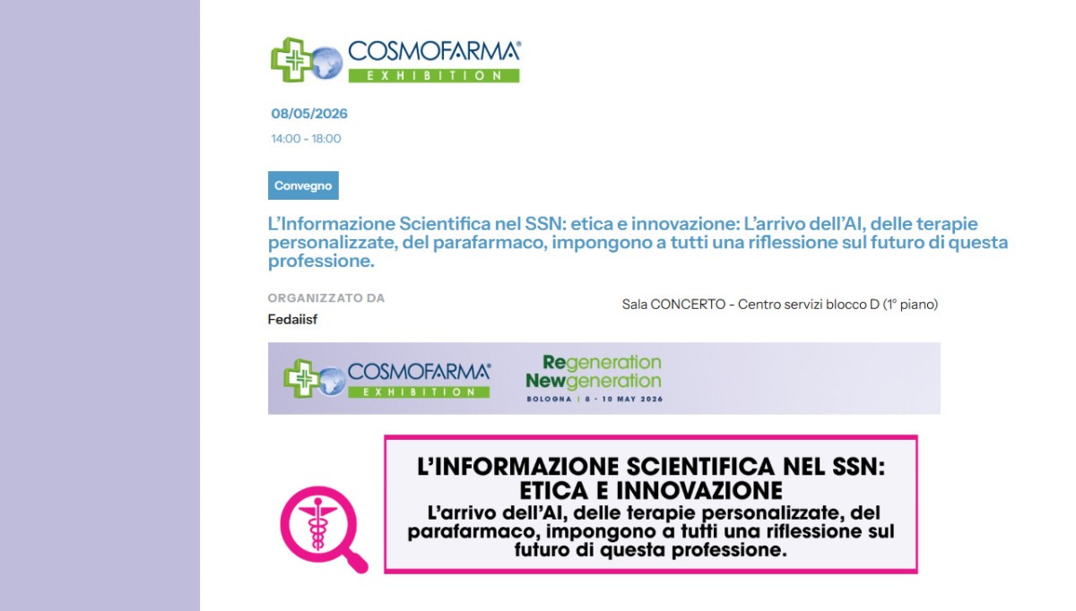 Cosmofarma 2026, il convegno Fedaiisf tra etica e innovazione